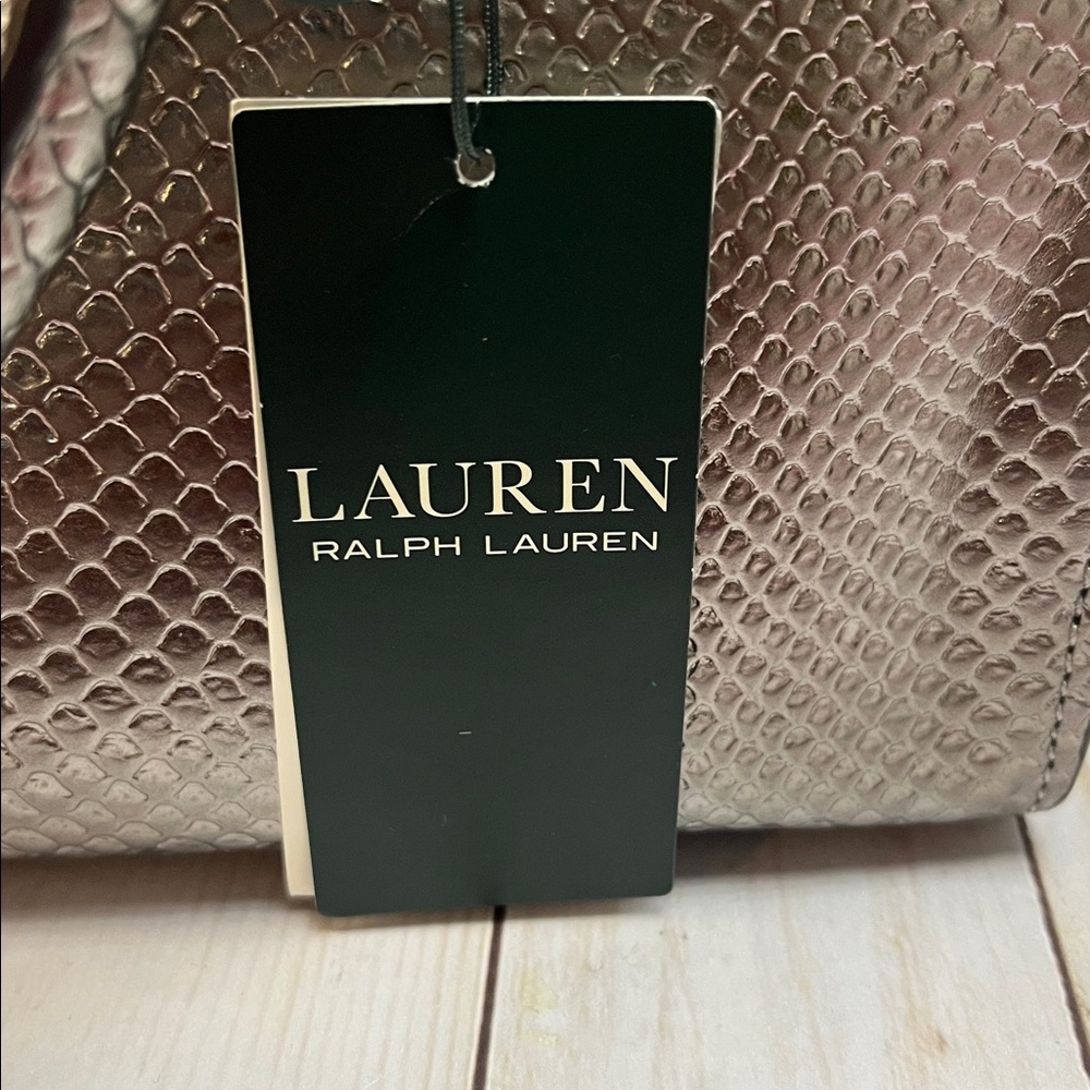 Ralph Lauren metallic handbag. Adjustable shoulder strap. Snakeskin print. NWT! - Picture 10 of 10